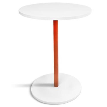 Imagem de Mesa de Canto Lateral Alta Redonda para Sala Albany - Cobre Branca - G