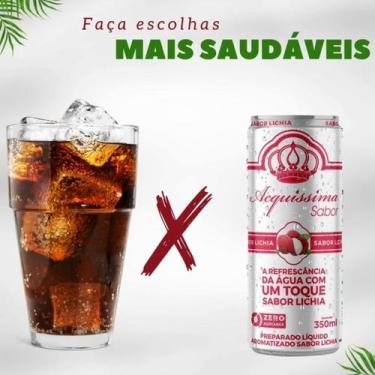 Imagem de Água Saborizada Acquissima Lata 350 ML caixa c/ 6 uni, Lichia