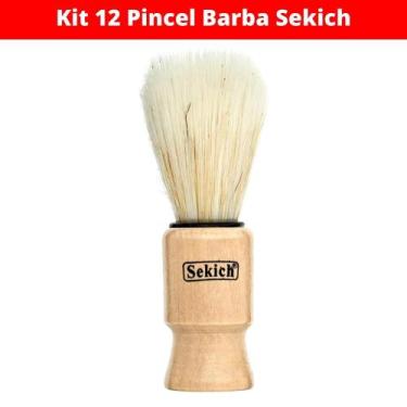 Imagem de Kit 12 Pincel Barba Cerdas Macias Uso Espuma Barbear - Atacado Sul Bar