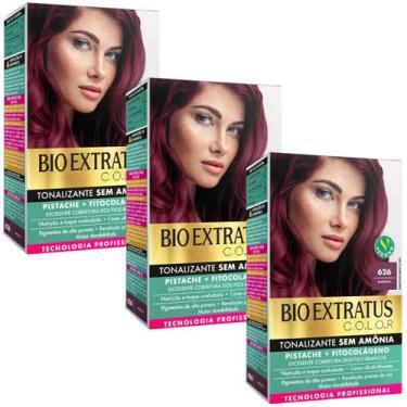 Imagem de Kit 3 Tonalizante Bio Extratus 626 Marsala Tecnologia Profissional - B