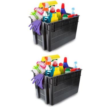Imagem de Kit 2 Organizador Multiuso Telada e Empilhável Reforçada 60L - Injepla