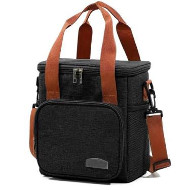 Imagem de Bolsa Térmica Alça Transversal Espaçosa Divisória Academia Alimento La