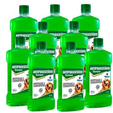 Imagem de Combo 9 Shampoo Antiparasitário World Veterinária Dug's para Cães - 50
