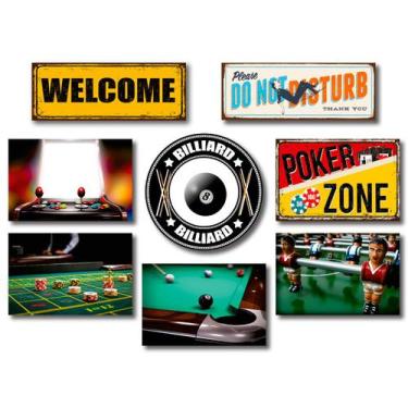 Imagem de Kit 8 Placas Decorativas Jogos e Frases Mdf - Art Print, Único