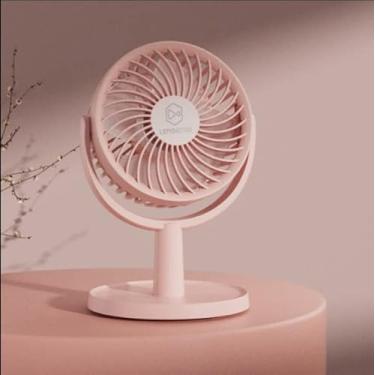 Imagem de Ventilador de mesa USB de 4 velocidades, pequeno, mas poderoso, ventilador de mesa portátil silencioso, fluxo de ar forte, ventilador de mesa pessoal, rotação de 360° para melhor resfriamento, fácil