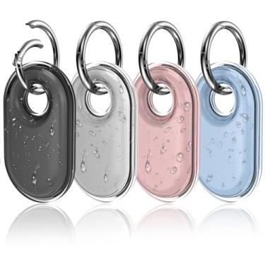 Imagem de SZJCLTD Capa para Samsung Galaxy SmartTag2 com chaveiro, pacote com 4 capas de TPU à prova d'água IPX8 para Galaxy Smart Tag 2 com chaveiro para chaves, carteira, bagagem, animais de estimação