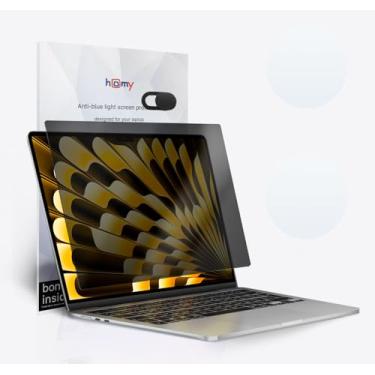 Imagem de homy Protetor de tela de privacidade magnético para novo MacBook Air de 15 polegadas 2023-2024. Bônus: capa de teclado ultrafina, capa de lente de câmera web. Filtro de segurança fácil de ligar e