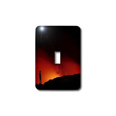 Imagem de 3dRose lsp_46386_1 A Man (Mr) Gets A Close Look At Lava Fluindo no Oceano Pacífico, Parque Nacional de Vulcanos, Interruptor de Interruptor Havaí