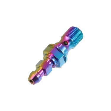 Imagem de uxcell Parafuso de cilindro mestre de freio de motocicleta M10x1.0 de liga de titânio M10 rosca única adaptador de acessórios de parafuso de rosca cores sortidas