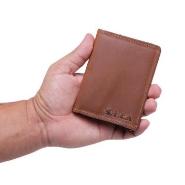Imagem de Carteira Masculina Porta Cartão de Couro Legitimo - RHEA, Havana