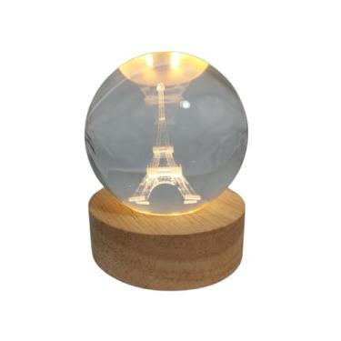 Imagem de Luminária de Mesa Abajur 3D Cristal Torre Eiffel Paris Led 2W 3000K 5V