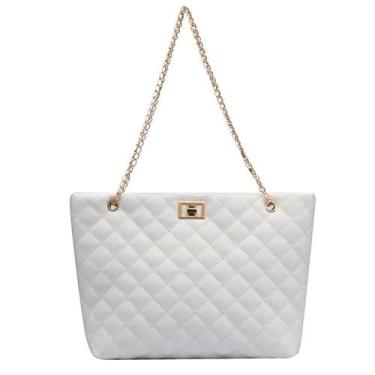 Imagem de Bolsa Feminina Média Couro PU Ombro Mão Retangular Elegante - Bag, Bra