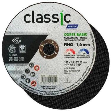 Imagem de Disco de Corte de Aço Inox Fino 7x1/16x7/8'' Classic - Norton