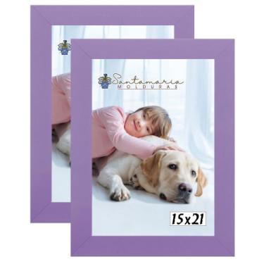 Imagem de Kit 2 Molduras Porta Retrato 15X21 Lilás - Santamaria Molduras