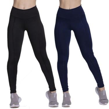 Imagem de Kit 5 Calças Legging Fitness Montaria Cintura Alta Empina Bumbum - Bel