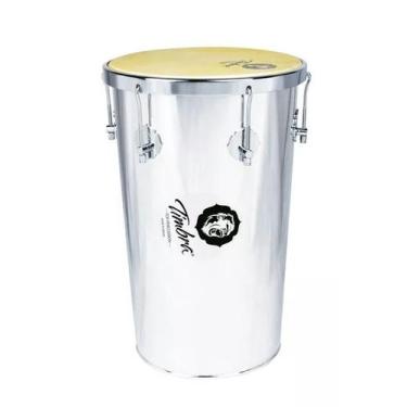 Imagem de Tantan reto timbra (12" x 50cm) aluminio pele animal aro cromado 8252