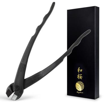 Imagem de Cortador de fio Hanafubuki Wazakura forjado à mão Bonsai feito no Japão 195 mm, ferramenta de jardim japonesa, pontas arredondadas preto