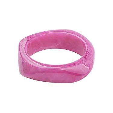 Imagem de Caiyao Pulseira quadrada colorida de resina acrílica, pulseiras, placa de acetato de tartaruga, pulseira vintage de plástico geométrico irregular para mulheres, joias de meninas adolescentes, One