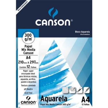 Imagem de Bloco Aquar. Mix Media 300gr 7180 A4 Canson
