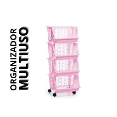 Imagem de Organizador Fruteira Desmontavel Com Rodinhas 3 e 4 Andares - Giotto, 