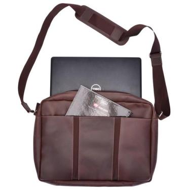 Imagem de Bolsa Pasta Carteiro Porta Notebook em Couro Masculina - John Fly, Caf