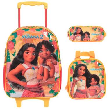 Imagem de Kit Mochila Infantil Menina Moana 2 + Lancheira + Estojo - Plike