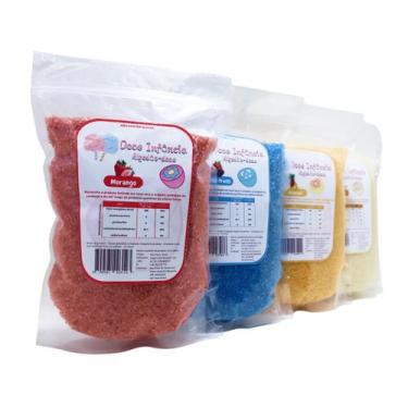Imagem de 04 KIT Açúcar Cristal Completo de 4 Sabores e Cores Bolo Algodão Doce 