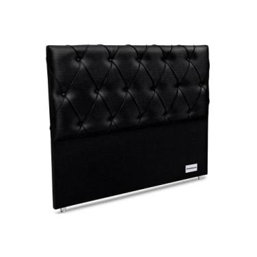 Imagem de Painel de Cama Box Estofada Murat Facto Black Casal - Courano Preto - 