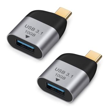 Imagem de AIYEEN Adaptador USB C para USB de 10 Gbps, USB C macho para USB 3.1 fêmea, conversor OTG compatível com iPhone 15/16, MacBook Pro/Air22/23, PC, laptop, Dell XPS e mais dispositivos tipo C (pacote com