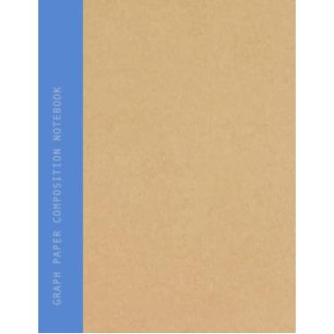 Imagem de Graph Paper Composition Notebook: Large Minimal Quad Ruled | Grid Paper for Math and Science Students | 8.5 x 11 Inches 1/4 Inch Squares | Blue Spine Kraft Cover Recycled Paper