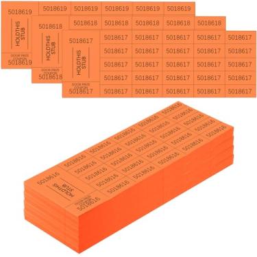 Imagem de Kosiz 504 folhas de bilhete de sorteio com diferentes números de licitação por folha Ingressos para Eventos Leilão de cesta Leilão silencioso Folhas de bilhetes de leilão chinês para sala de aula igreja escolar (laranja, licitação de 25)
