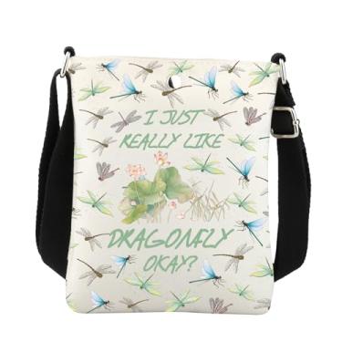 Imagem de Bolsa tiracolo Dragonfly Presentes para amantes de libélula I Really Like Dragonfly celular bolsa transversal branca