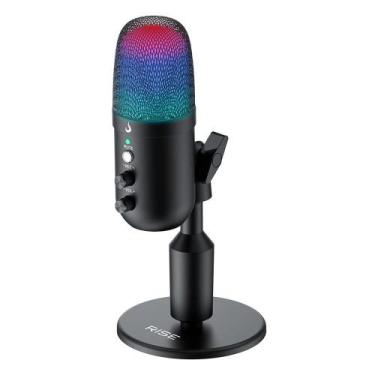 Imagem de Microfone Gamer De Mesa Rise Mode Elite 04, RGB, P3, USB-C, Preto - RM