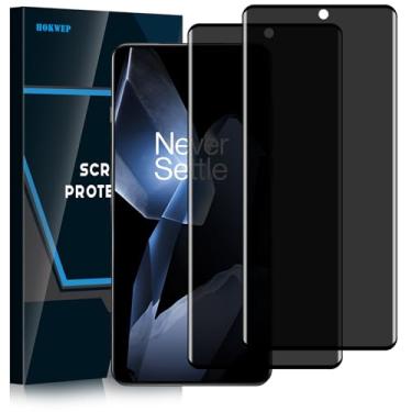 Imagem de Hokwep [Pacote com 2] Protetor de tela de privacidade para OnePlus 13, película de vidro temperado 9H, sem bolhas, fácil instalação, resistente a arranhões, vidro temperado antiespião, compatível com