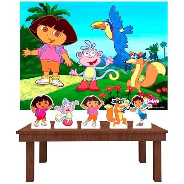 Imagem de Kit Decoração Festa de Aniversário Infantil Painel + Displays Dora Aventureira