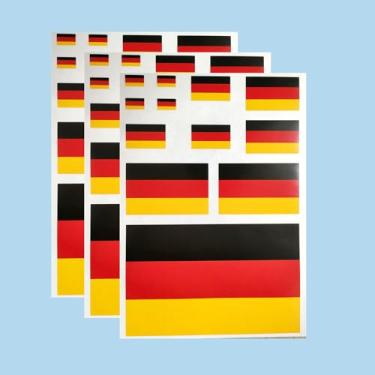 Imagem de Ruoming Ruoming Conjunto de adesivos com bandeira nacional, vários tamanhos, 3 folhas (Alemanha)