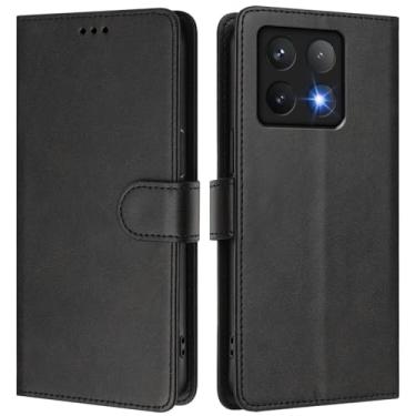 Imagem de Asdsinfor Capa carteira para Xiaomi 14T Pro, [bloqueio RFID] Suporte para 3 cartões [capa interior de TPU à prova de choque] Capa protetora magnética de couro PU para Xiaomi 14T Pro, preta YBW