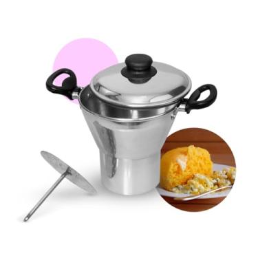 Imagem de Cuscuzeira Pequena De Alumínio – Panela A Vapor Para Legumes e Cuscuz – Cuscuzeira Individual Compacta, Ideal Para Cozinhar No Vapor