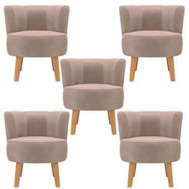 Imagem de Jogo 5 Poltronas Cadeira para Mesa de Jantar Sala de Jantar Ergonômica Confortável MOBLAN decor (Rose)