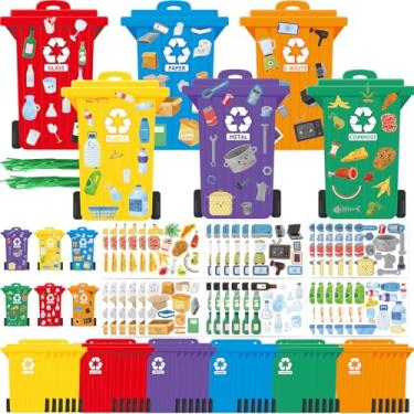 Imagem de 36 Pack Earth Day Craft Kits for Kids Learn to Recycle Activity Set Classroom Earth Day Activities Trash Can Garbage Bin Earth Day Decorations for School