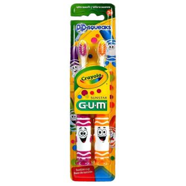 Imagem de Kit Escova Dental Infantil gum Crayola Pip Squeak Com 2 Unidades