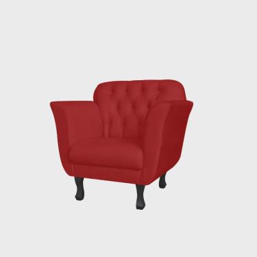 Imagem de Poltrona Decorativa Helena Veludo Vermelho - Montanris Decor