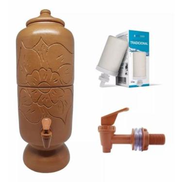 Imagem de Filtrador De Água Filtro Barro Purificador C/ Vela Torneira - artesana