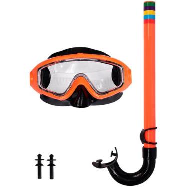 Imagem de Kit Snorkel Máscara Inicante Caribe Ajustável Bordas Arredondadas Bel,