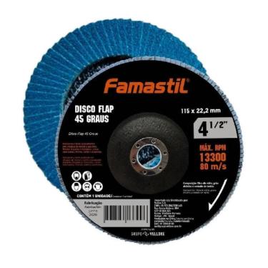 Imagem de Disco Flap 45 Graus 4 1/2 Polegadas X 120G Metal Famastil