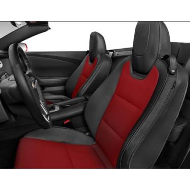 Imagem de luxuperce Capas de assento personalizadas para Chevrolet Camaro 2010-2015 5ª geração Camaro LT LS SS Coupe/modelos conversíveis Capas de assento de couro sintético (frente)