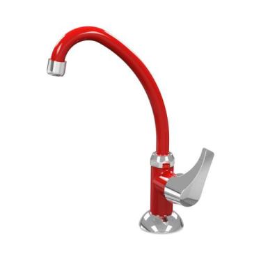 Imagem de Torneira de cozinha de bancada premium - vermelha cromada - Acquabios