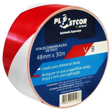 Imagem de Fita de Demarcação 48mm x 30 metros Vermelho/Branco - 700.01528 - PLAS