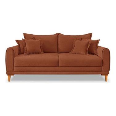 Imagem de Sofá Living 2 Lugares Bouclê 1.60m Pés Em Madeira Bz Home - Bz Home De