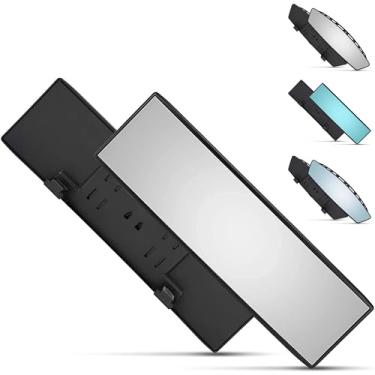 Imagem de Verivue Espelho retrovisor panorâmico universal de 30 cm, espelho de carro grande angular antirreflexo, acessório para espelhos retrovisores para bebês, espelhos convexos panorâmicos transparentes